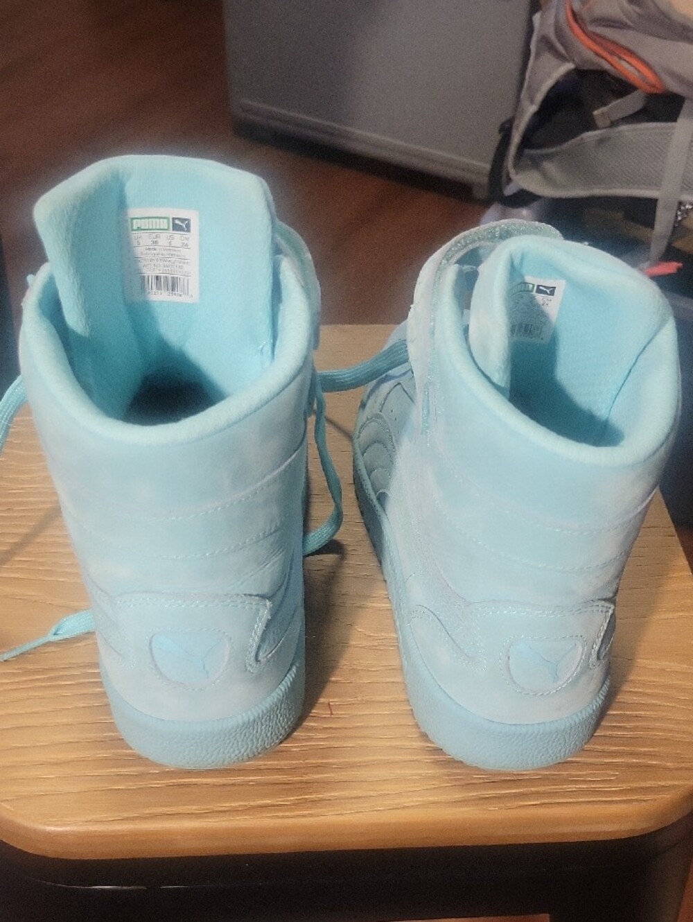 Puma Women's High-Top Sneakers in Light Aqua - Picture 3 of 4